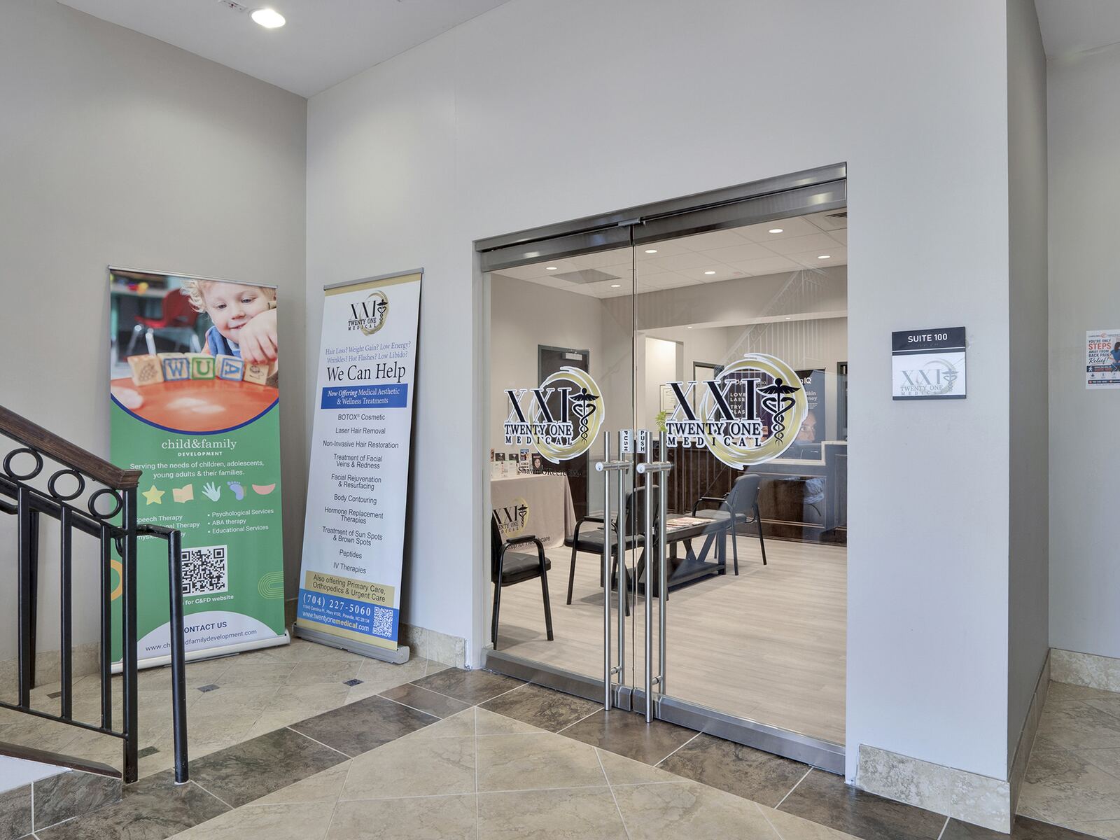 Entrance to Twenty-One Medical, Suite 100