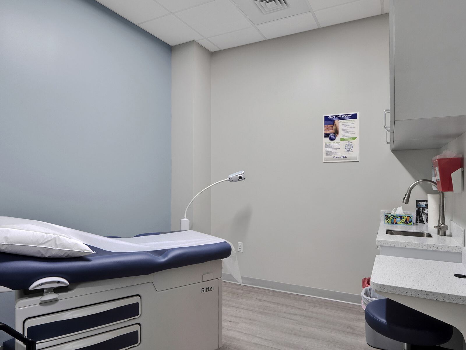 An exam room at Twenty-One Medical
